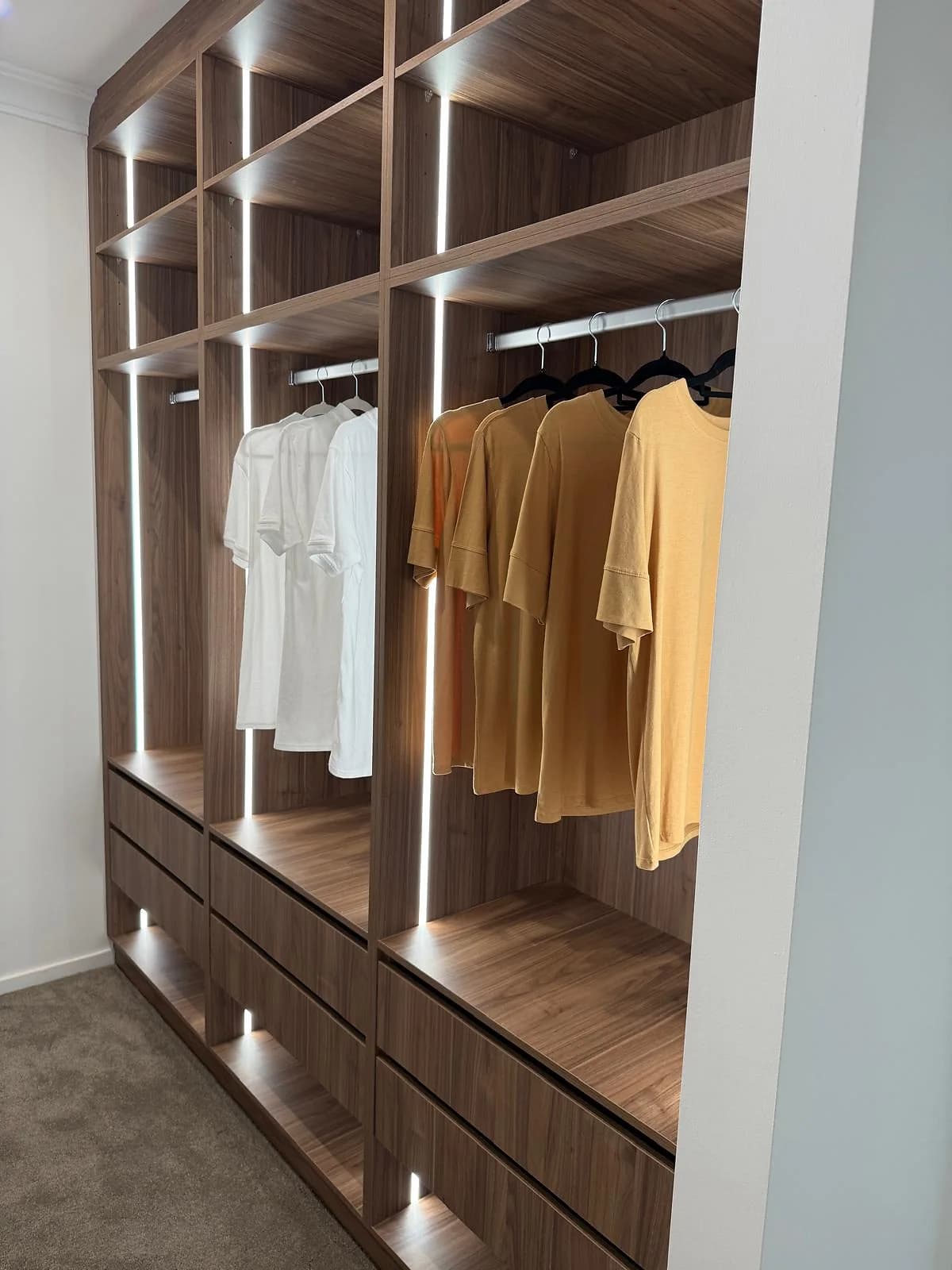 Custom wardrobe storage and fitted joinery by H&R Kitchens